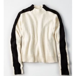American Eagle Colorblocked Mock Neck Sweater - XS